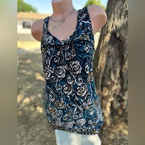 Enfocus Studio Blue Ruched Sleeveless Tank/Dress